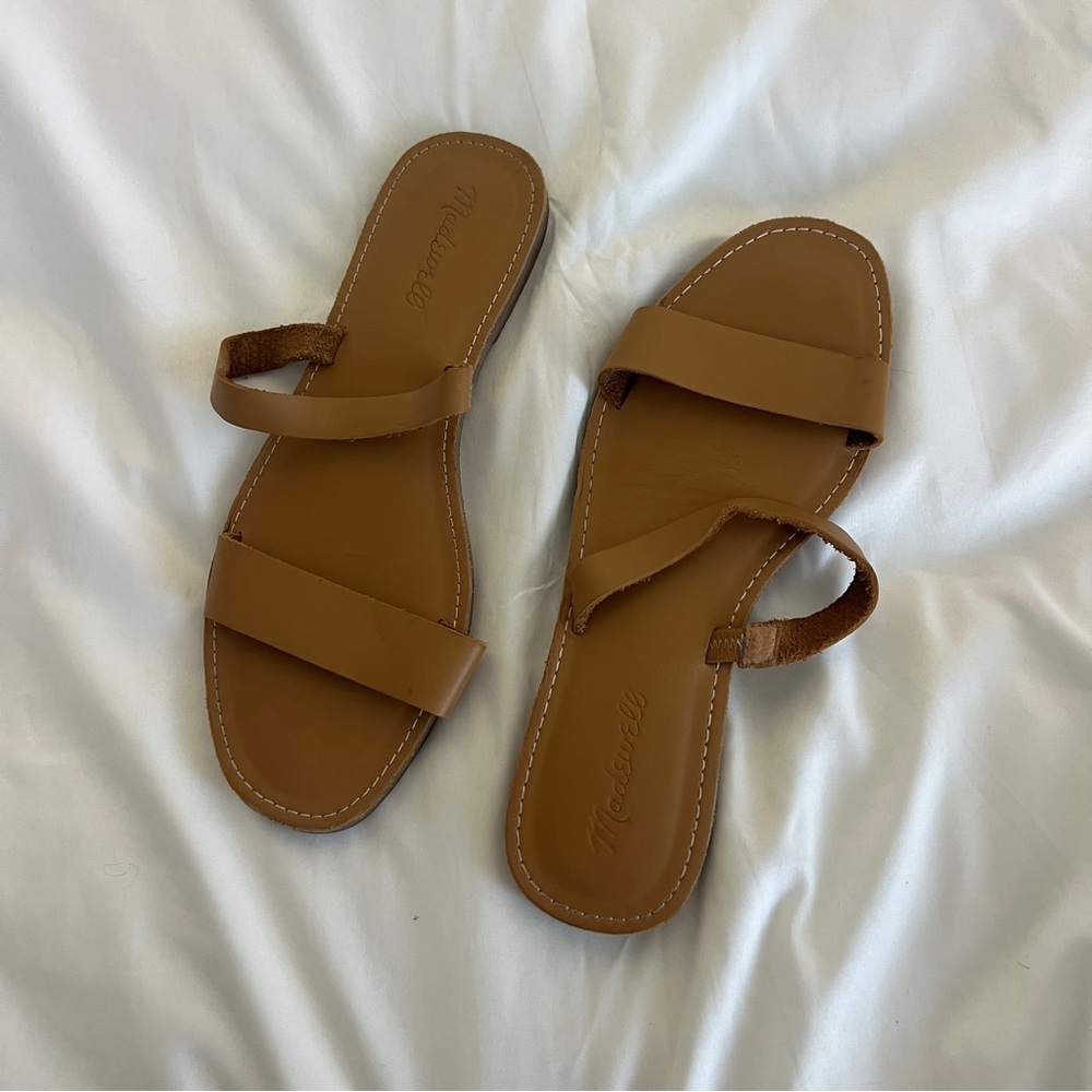 Madewell The Boardwalk Double-Strap Slide Sandal in Leather size 8.5 - Picture 2 of 5